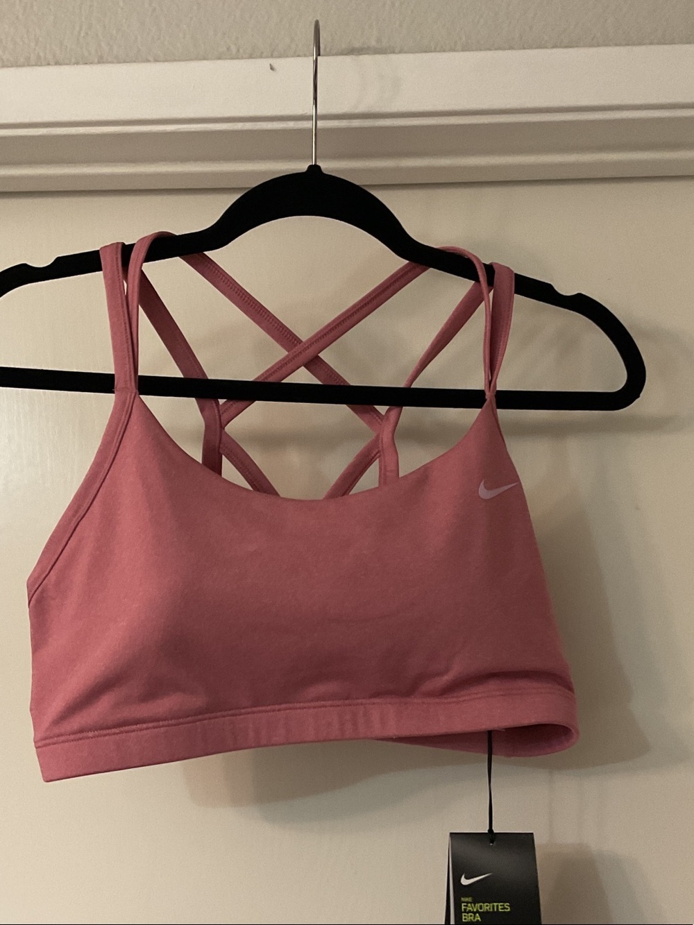 Nike Women's Rose Pink Crisscross Strap Sports Bra
